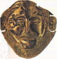 На рисунке изображена золотая маска царя Микен